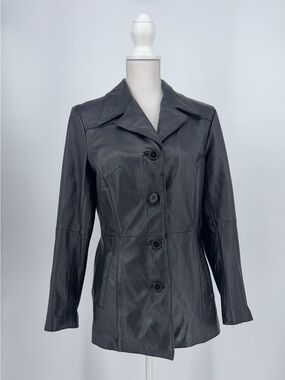 Wilson's Leather Black  Leather Jacket S